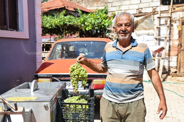 Antalya Büyükşehir’den Elmalı’daki üzüm üreticilerine makine desteği