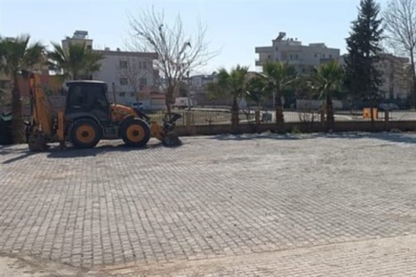 Mardin Büyükşehir'den Nusaybin Sebze Halinde altyapı çalışması<