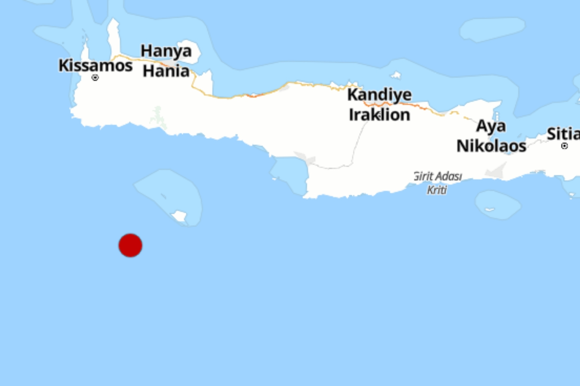Akdeniz açıklarında 4.0 büyüklüğünde deprem<