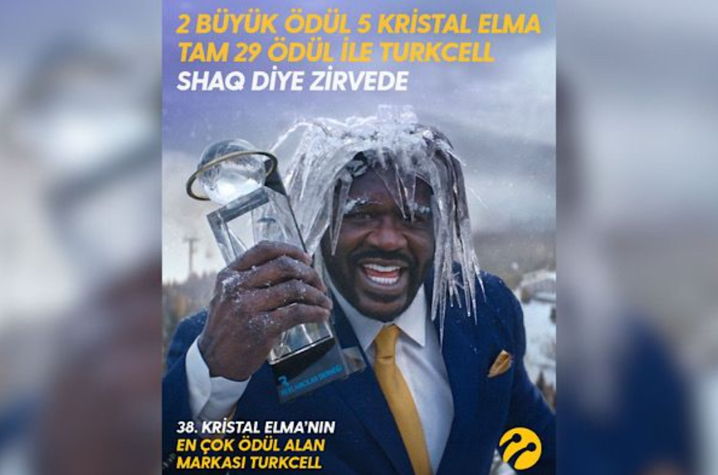 Turkcell’in “Shaq diye 5G” reklamına Kristal Elma’dan 5 Kristal Elma, 2 Büyük Ödül<