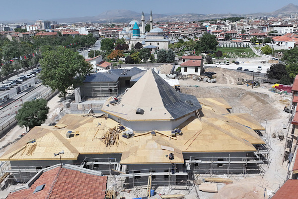 Mevlevi Dergahı inşaatında yüzde 45 seviyesine ulaşıldı<