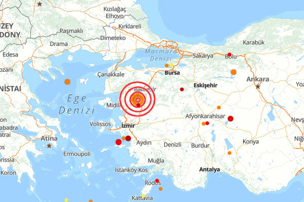 Manisa'da 5.0 büyüklüğünde deprem<