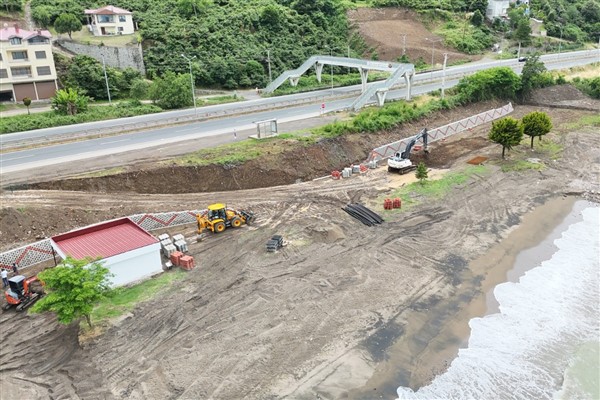 Ordu Mavi Dünya Plajı’nda çalışmalar devam ediyor<