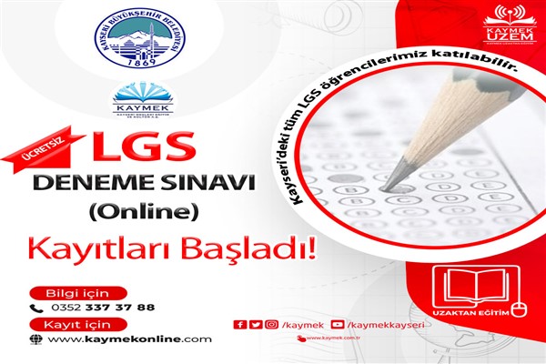 Kayseri'den LGS öğrencilerine ücretsiz deneme sınavı