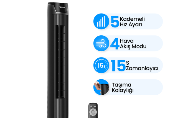 Midea Kule Tipi Vantilatör EVOFONE Güvencesiyle Satışına Devam Ediyor<