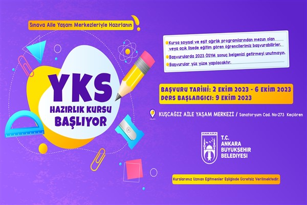 Ankara Büyükşehir Belediyesinden ücretsiz YKS ve EKPSS hazırlık kursu
