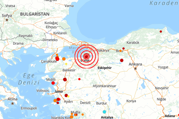 Bursa'da deprem<