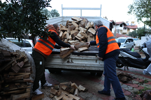 Marmaris Belediyesi'nden vatandaşlara odun desteği<