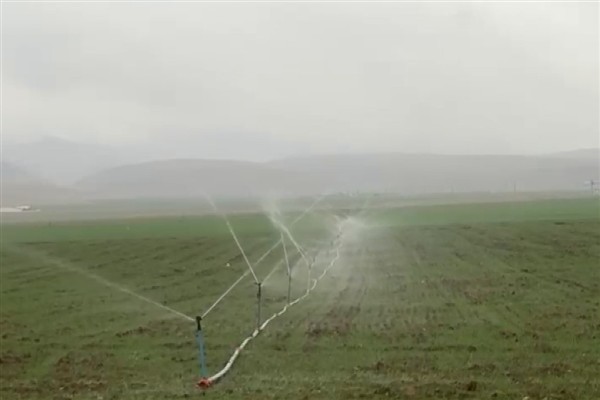 Yağmurlu havada kaçak elektrik kullanarak tarlasını suladı