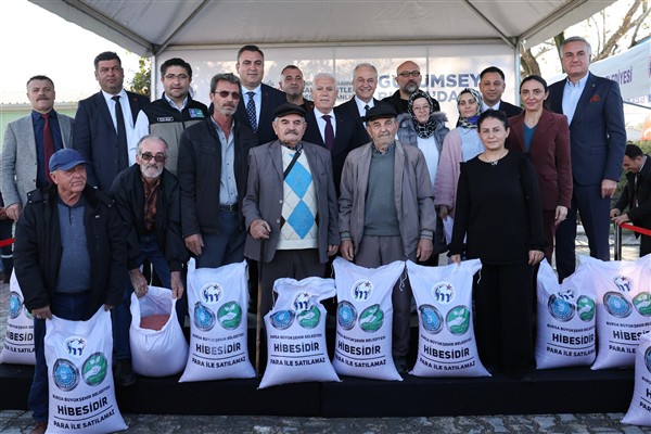 Mustafakemalpaşalı üreticilere, yerli buğday tohumu hibeyle dağıtıldı<