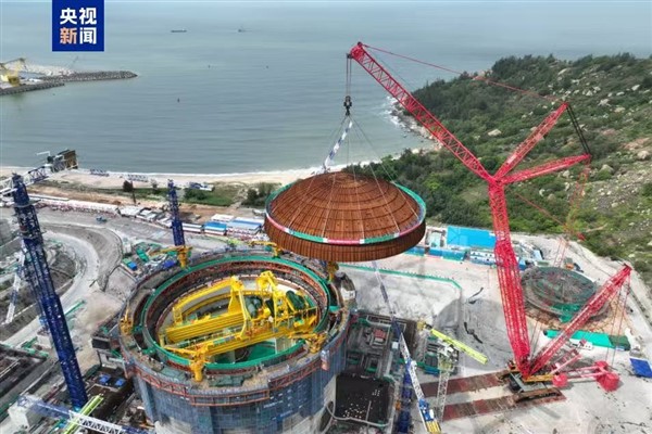 Lufeng Nükleer Santrali’nde 6. ünitenin kubbe montajı tamamlandı<