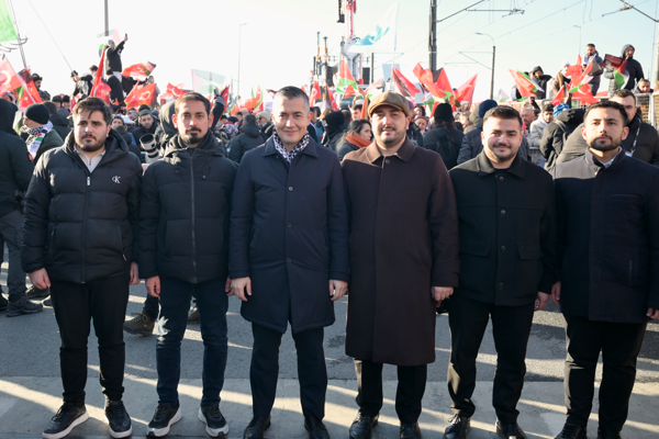 Başkan Vekili Aksoy, Filistin’e destek yürüyüşüne katıldı<