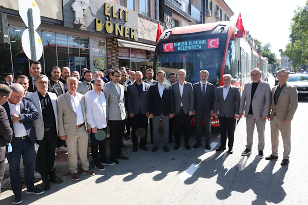İnegöl metrobüs hattında ilk test sürüşü gerçekleştirildi