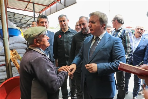 Vali Aydoğdu’dan yangından zarar gören esnafa ziyaret 
