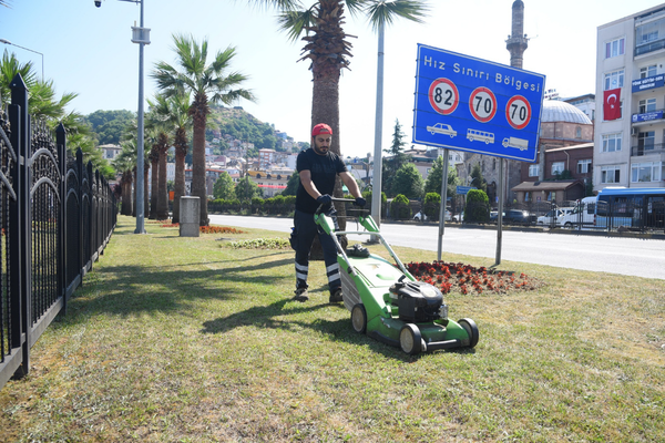 Giresun'da park ve bahçeler ekiplerinden bakım, budama ve temizlik çalışması<