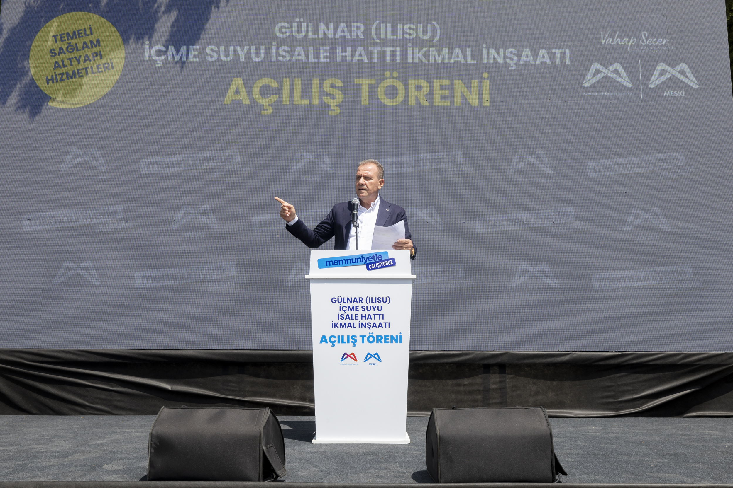 Başkan Seçer, Gülnar İçme Suyu İsale Hattı İkmal İnşaatı Açılış Töreni'ne katıldı