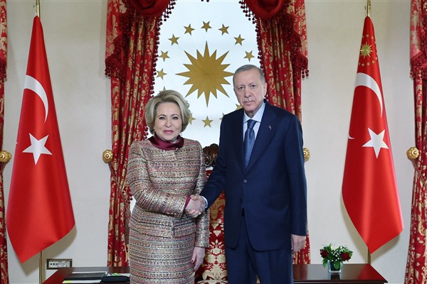 Cumhurbaşkanı Erdoğan, Rusya Federasyon Konseyi Başkanı Matviyenko'yu kabul etti