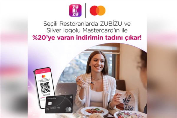 ZUBİZU ve Mastercard ile seçili restoranlarda yüzde 20’ye varan indirim ayrıcalığı<